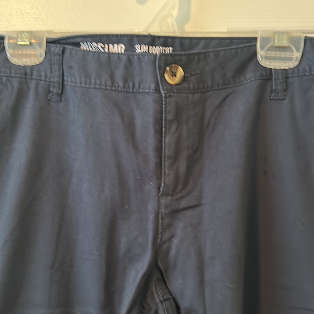 Never worn, excellent condition Mossimo Slim Bootcut Navy pants. Sz 15